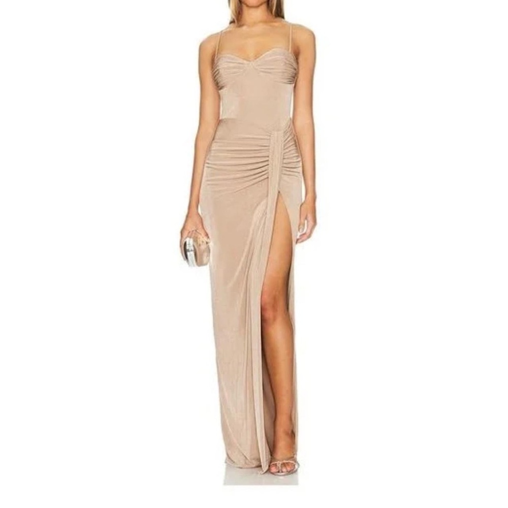 Katie May Strapless Tan Dress